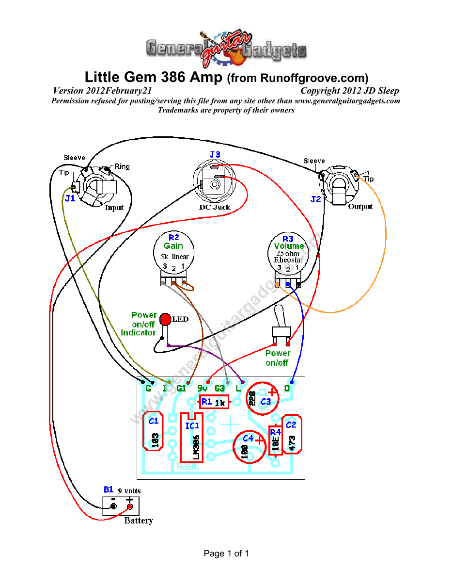 Little Gem Layout/Wiring Diagram