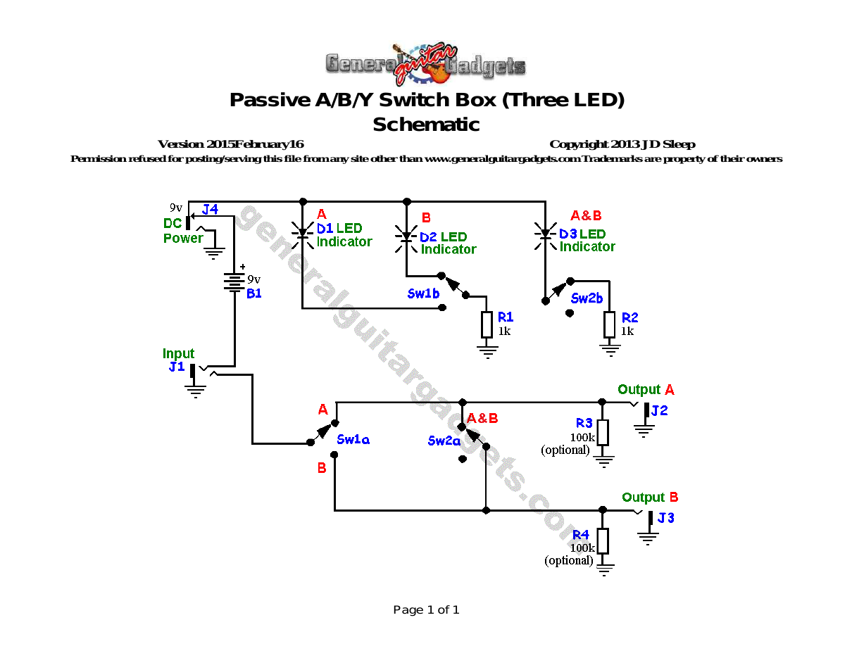 A/B/Y Switch Box Schematic