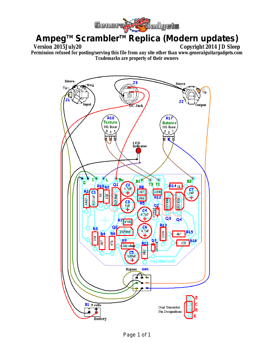 Scrabbler Parts Layout and Wiring Diagram