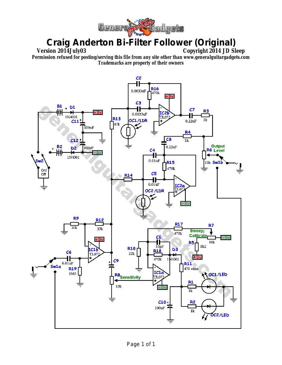 Bi-Filter Follower Schematic