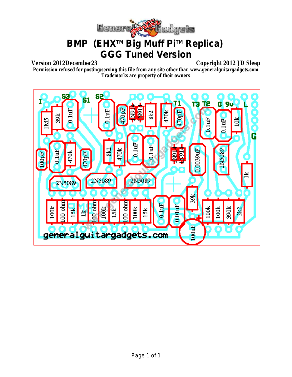 BMP GGG Version Parts Layout