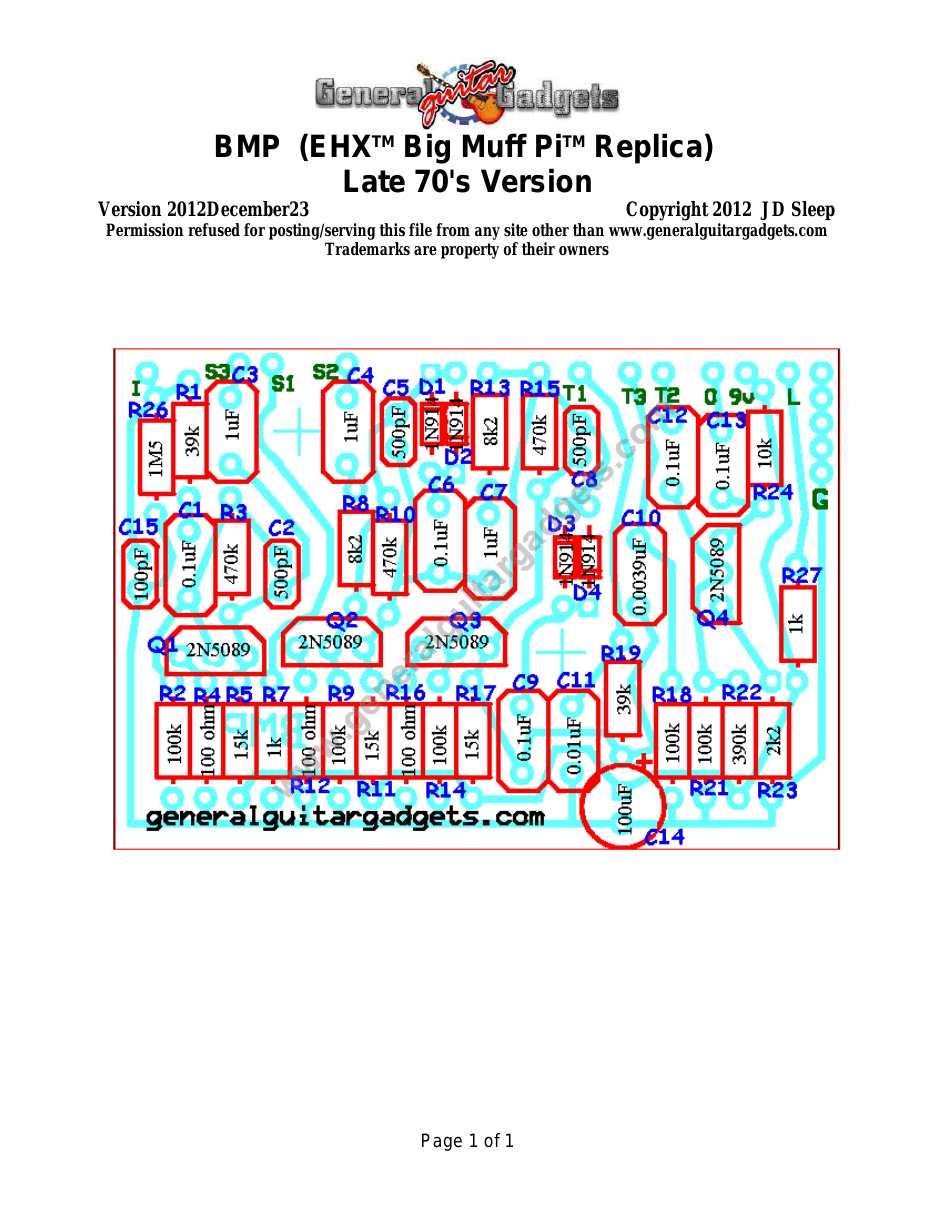 BMP Late 70's (3rd) Version Parts Layout