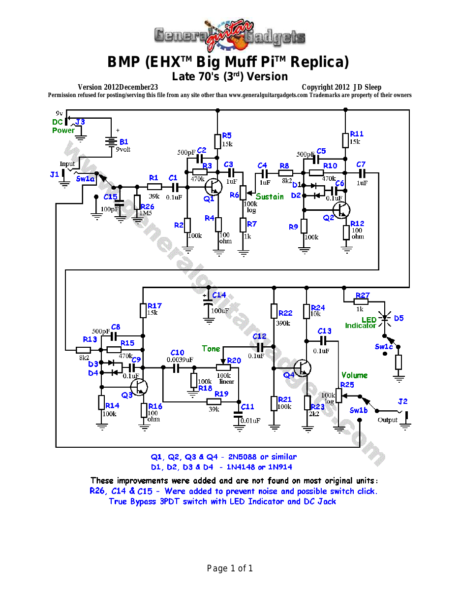 BMP Late 70's (3rd) Version Schematic