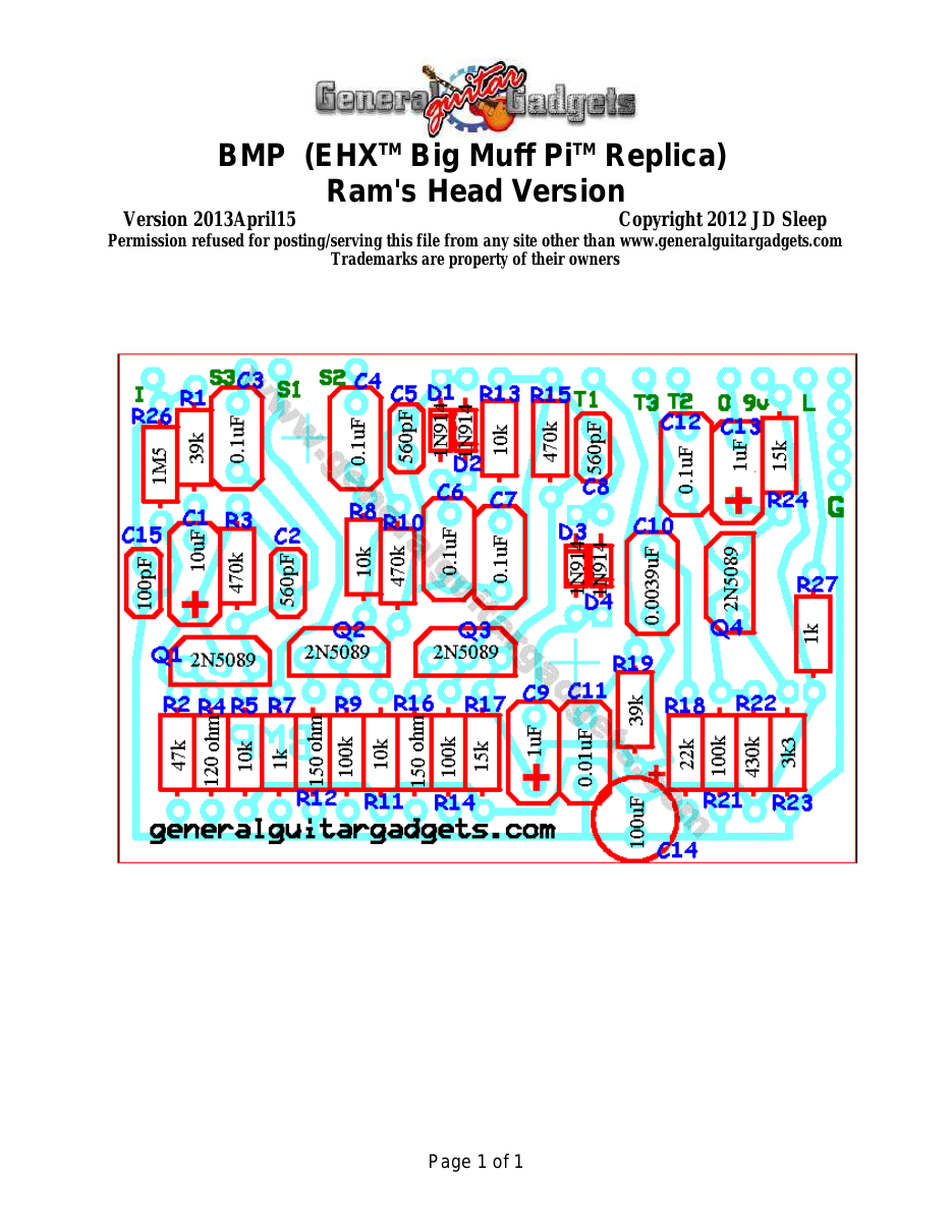 BMP Ram's Head Version Parts Layout