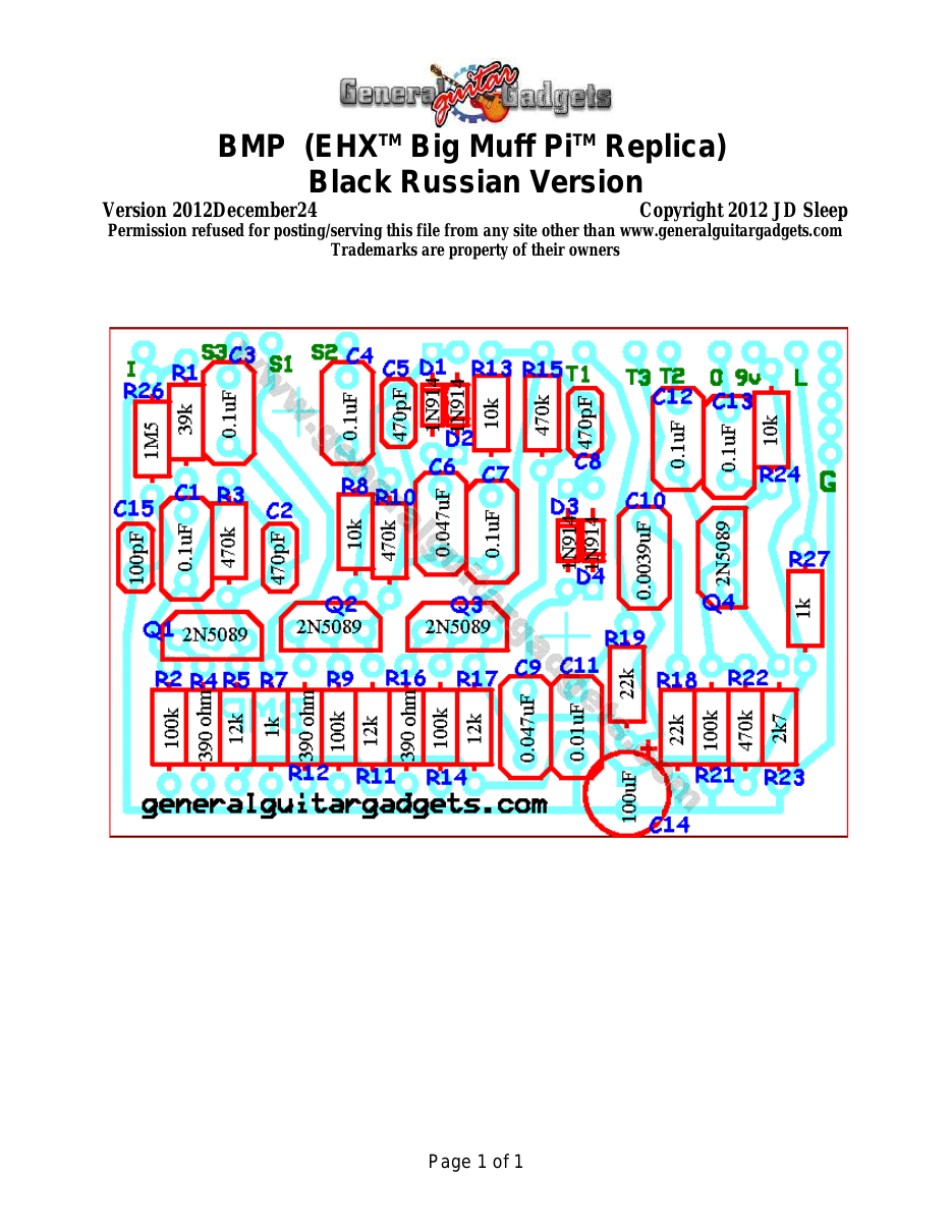 BMP Black Russian Version Parts Layout