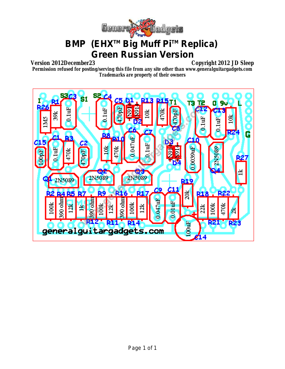 BMP Green Russian Version Parts Layout