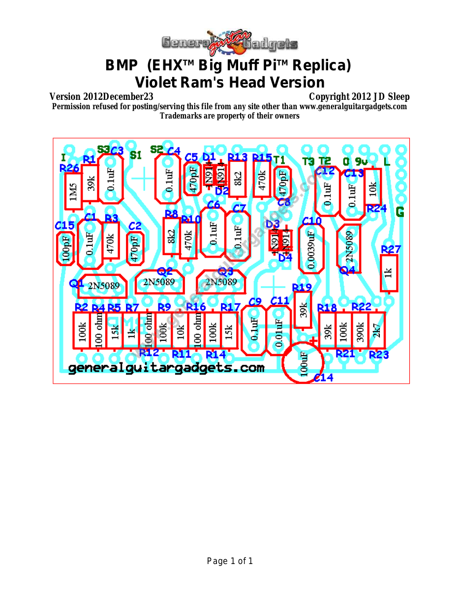 BMP Violet Ram's Head Version Parts Layout