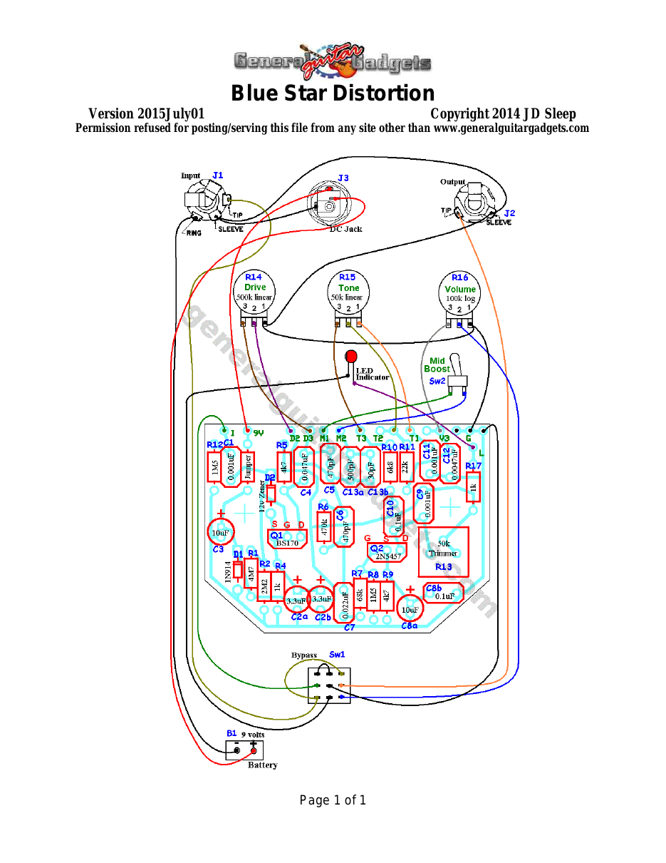 Blue Star Parts Layout and Wiring Diagram