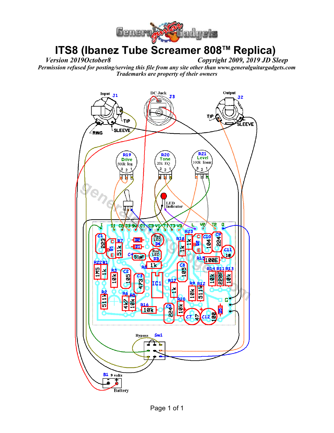 ITS8 Parts Layout/Wiring Diagram