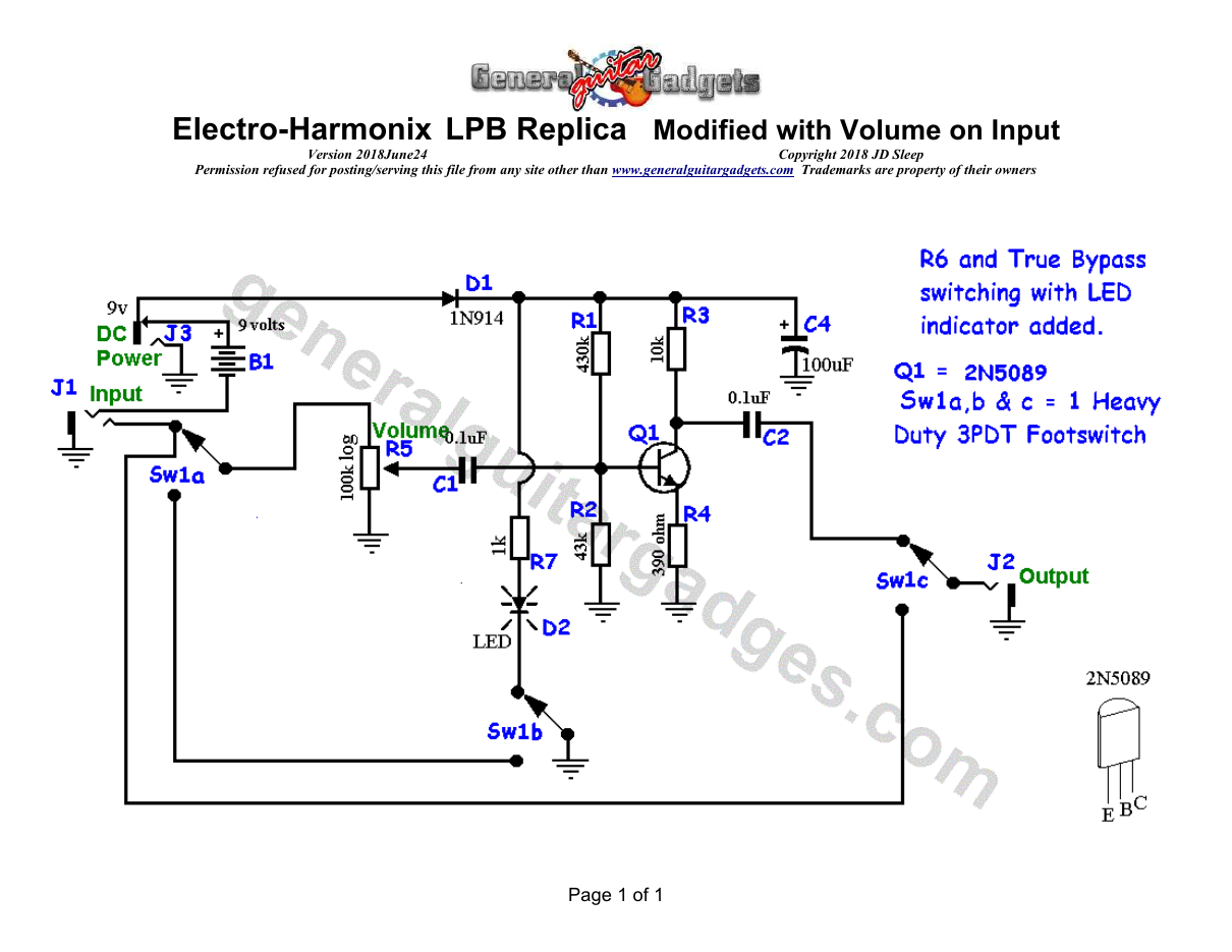 CB1 Input Volume Schematic