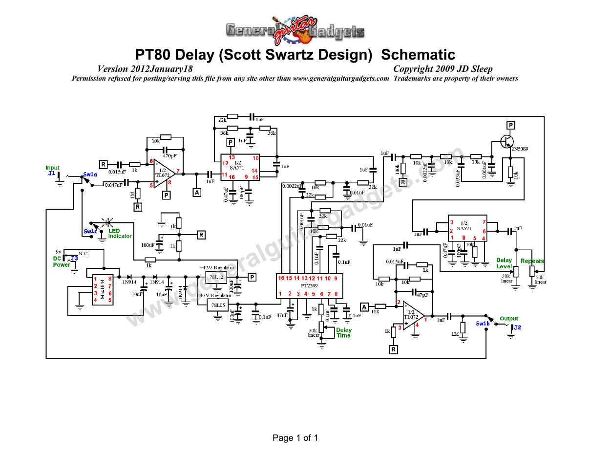 PT-80 Delay Schematic file