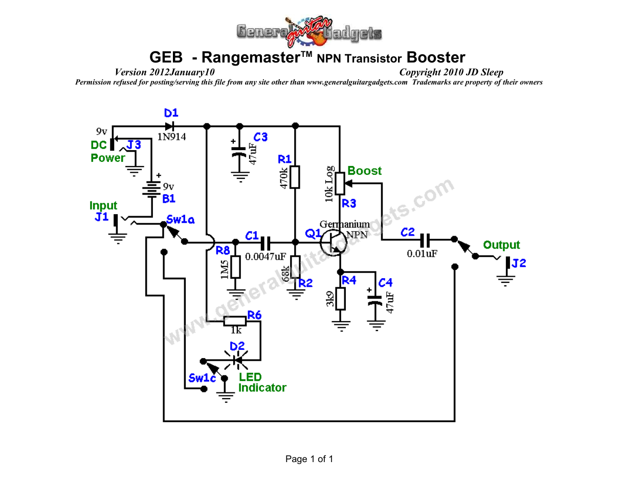 Rangemaster NPN Schematic