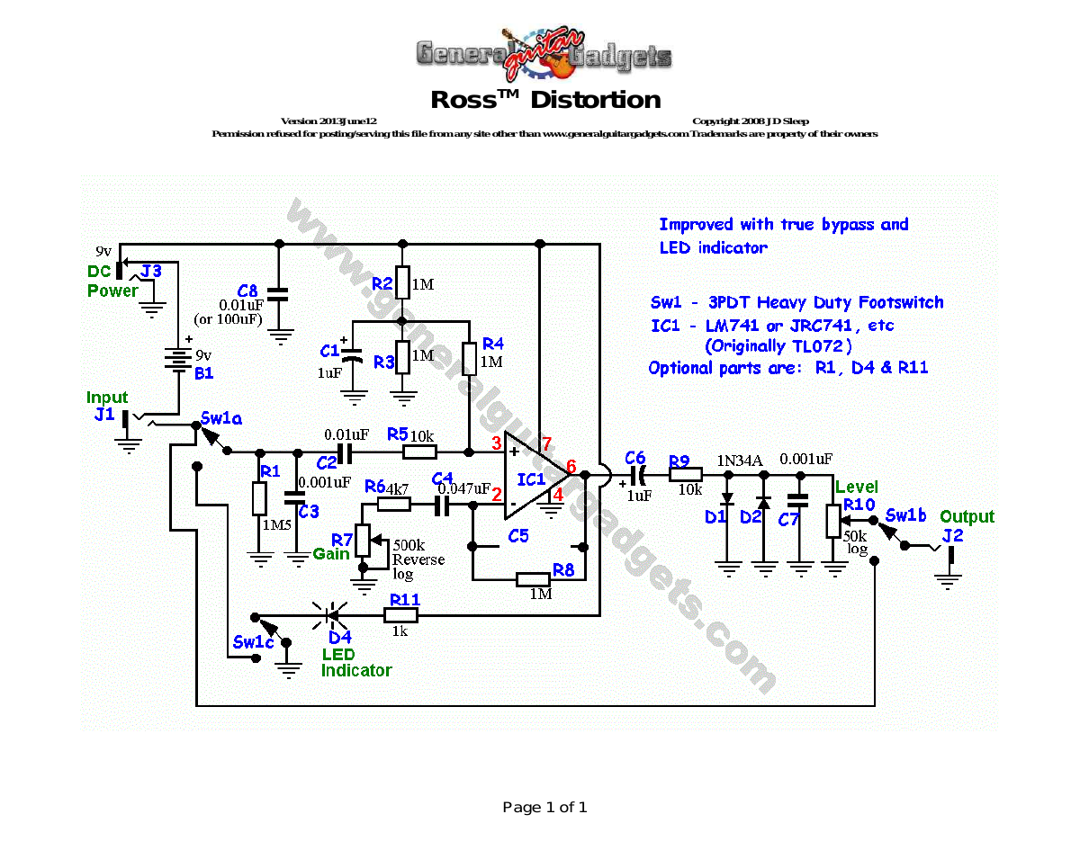 Ross Distortion Schematic