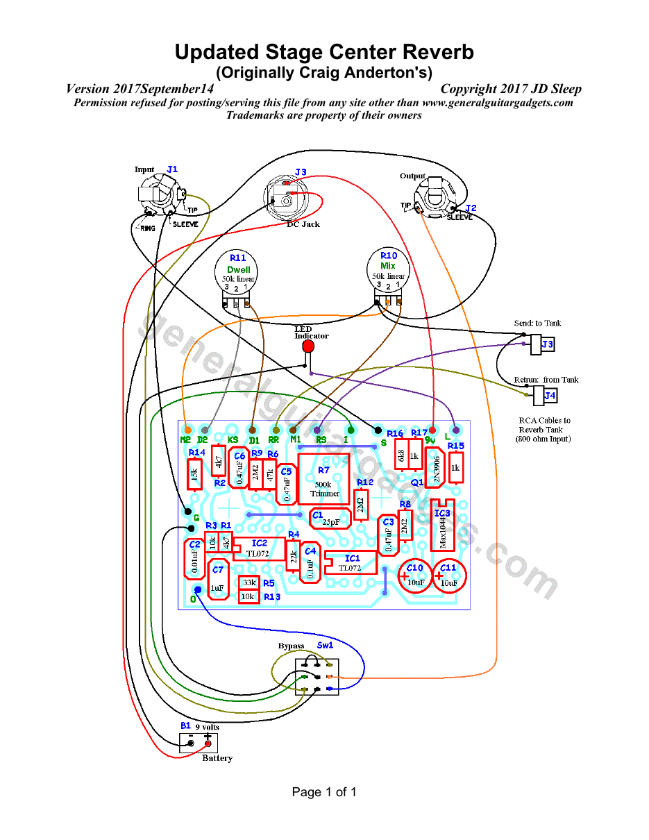 Spring Reverb Parts Layout
