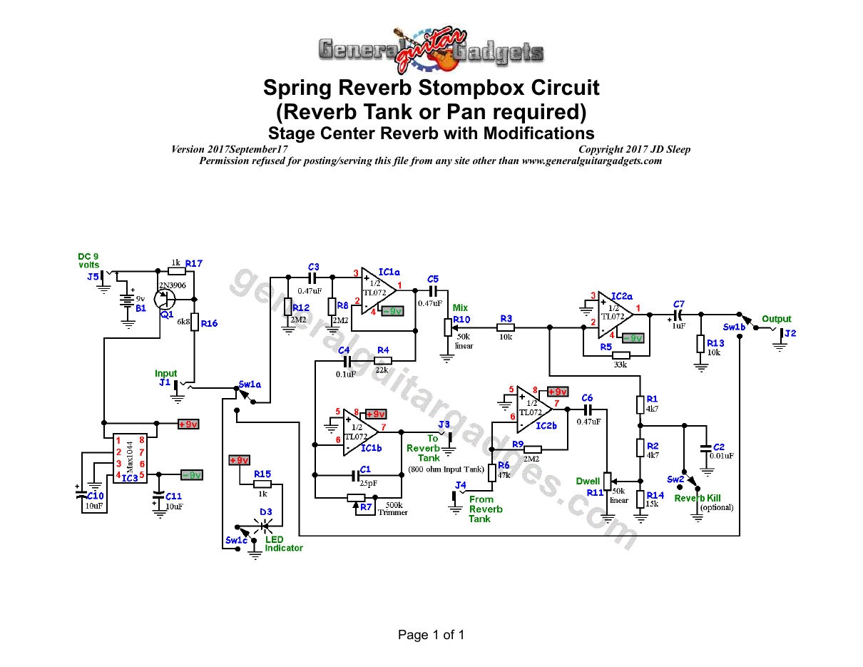 Spring Reverb Schematic